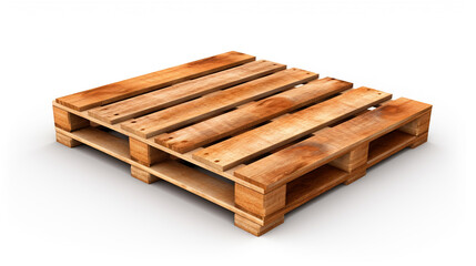 Wooden pallet isolated on white. AI Generative.