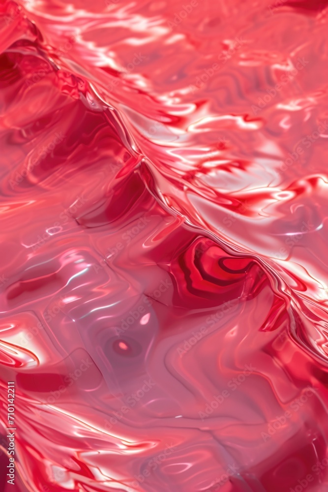Poster a close-up view of a smooth and vibrant red liquid surface. perfect for capturing the beauty and tex
