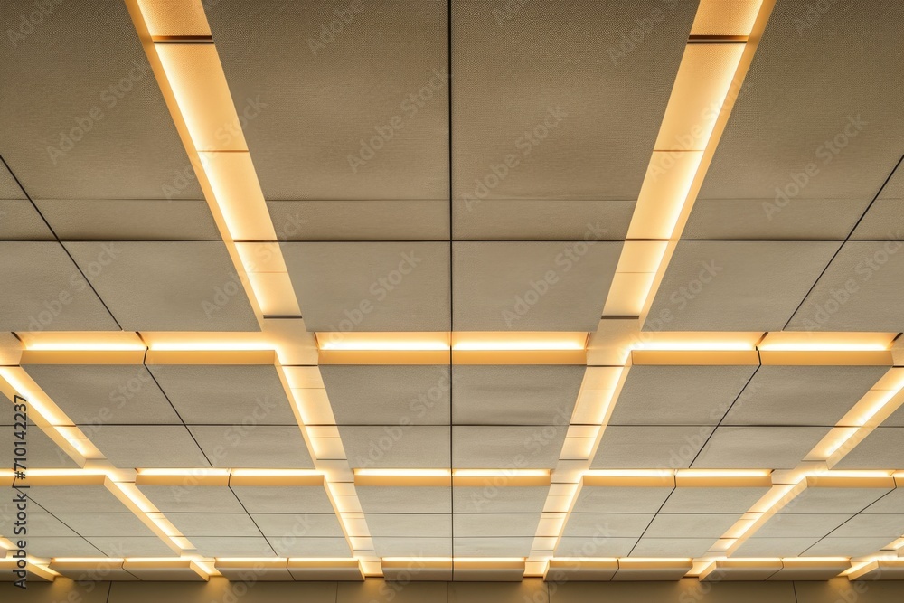 Poster a spacious room filled with an abundance of ceiling lights. ideal for interior design projects or sh