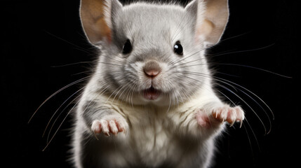 Obraz premium chinchilla on a black background