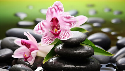 Relaxation and balance in nature beauty and freshness generated by AI