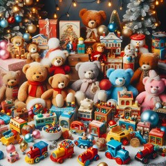 Fototapeta na wymiar chrismas toys and decorations