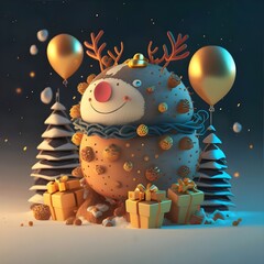Fototapeta premium chrismas 3d toy