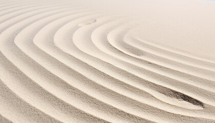 Fototapeta na wymiar Smooth sand dunes ripple in arid summer heat generated by AI