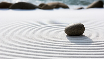 Stacked pebbles create harmony in tranquil nature generated by AI