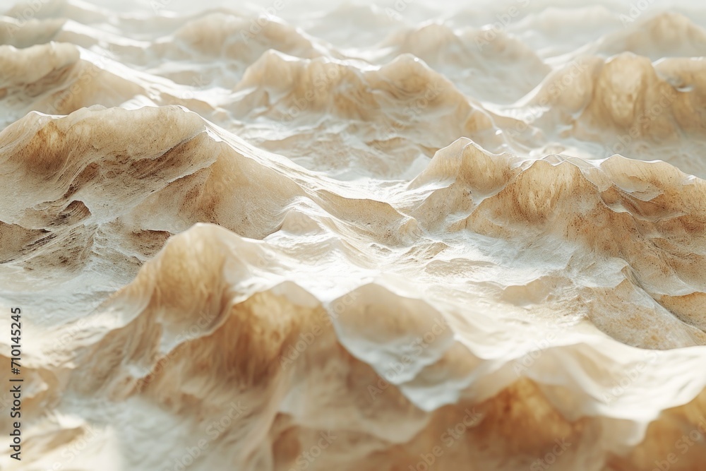 Poster Computer generated image of a majestic mountain range. Perfect for use in nature-themed designs and outdoor advertising campaigns