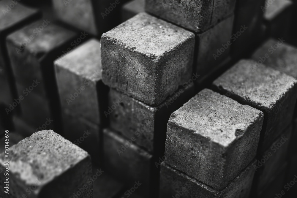 Aufkleber a close up view of a pile of bricks. this image can be used to represent construction, building mate