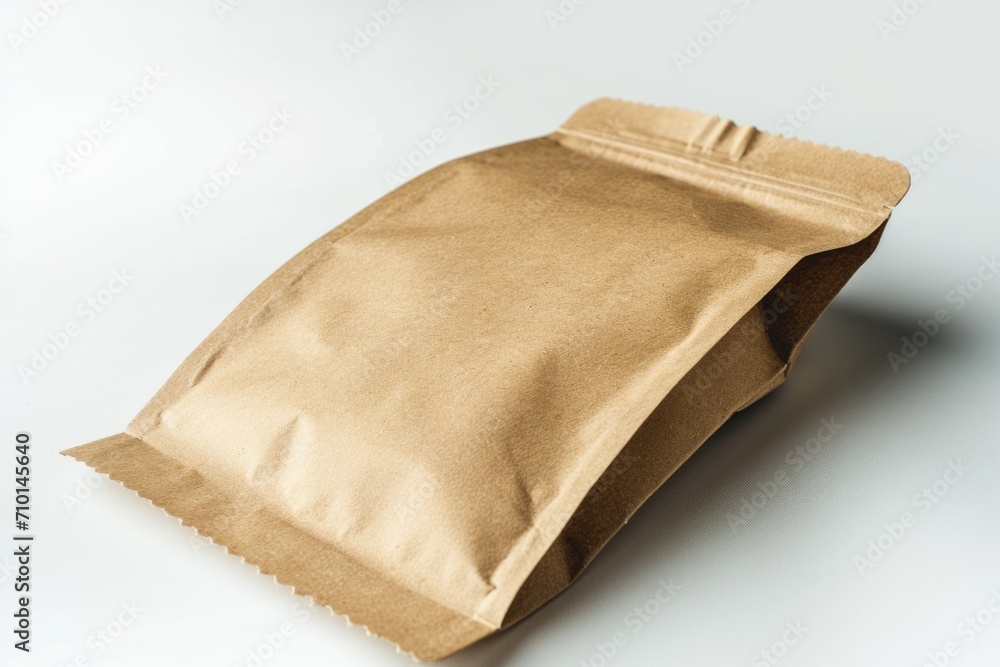 Poster A simple image of a brown paper bag placed on top of a table. Suitable for various uses