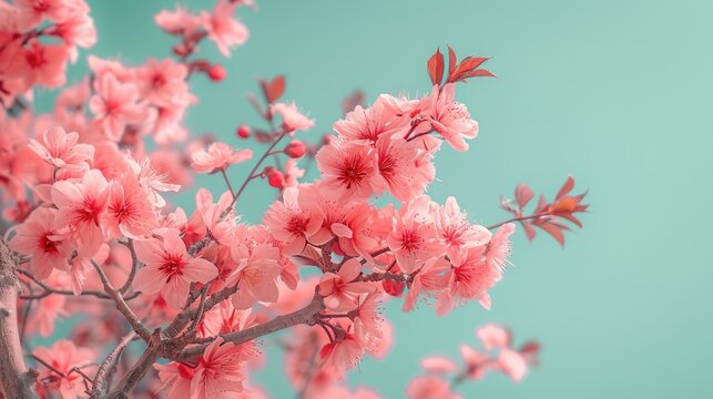 Branch of Tree With Pink Flowers