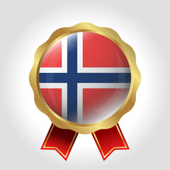 Creative Norway Flag Label Vector Design