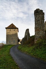 Fototapeta na wymiar The road to the castle ruins. Old Jicin. Czechia.