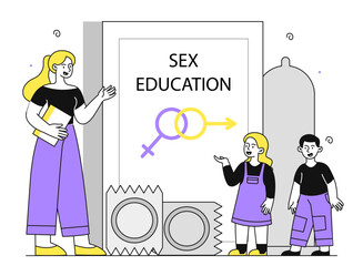Sexual education vector linear