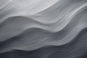 Abstract grey textured background with a smooth wave pattern, monochrome minimalist background