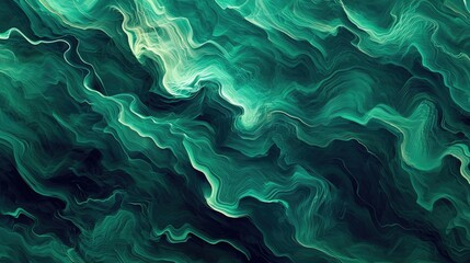 Obraz premium Green waves seamless pattern background