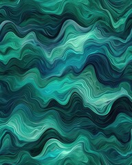 Green waves seamless pattern background