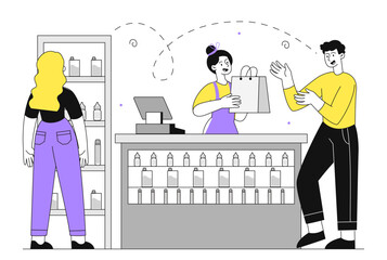 Vape shop vector linear concept