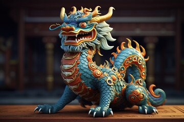 Fototapeta premium Bhutan's National Symbol: The Mythical Dragon