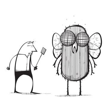 Man takes on giant fly