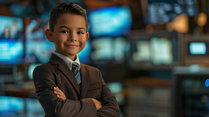 I'm the future, I'm a news anchor boy, children future career in tv news