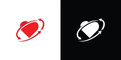 Deurstickers Creative Heart Rotation Logo.  Recycle Circulation Arrow Sign, Reusable Ecological Preservation. Health Care Logo Icon Symbol Vector Design Template. © oinbrand