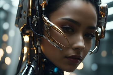 Photo einer futuristischen Roboterfrau