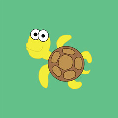 Turtle on the green background