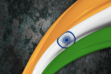 Creative Indian Flag on creative rusty textured background