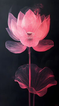 Lorus flowers on black background