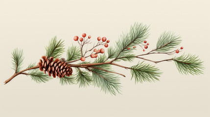 pine branch illustration