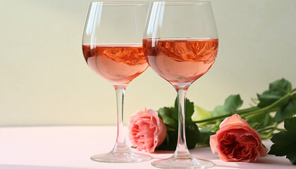 Romantic wineglass on table, celebrating love and elegance, generated by AI