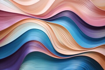 A purple, blue, and pink paper wallpaper