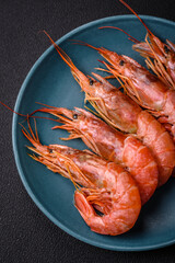 Tiger shrimp or langoustine boiled with spices and salt