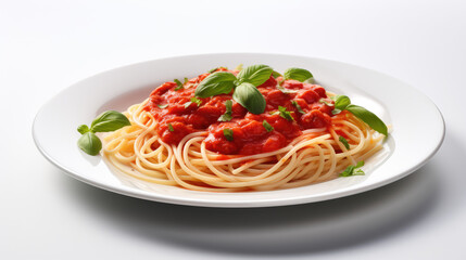 spaghetti on a white background
