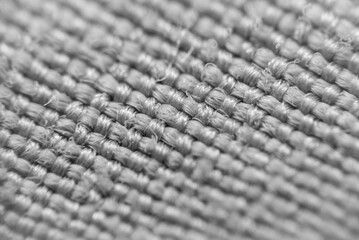 Close-up of Textured Fabric Weave in Monochrome