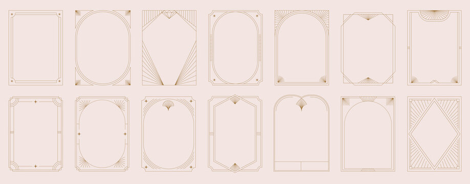 Art Deco frames minimalist collection. Elegant luxury borders and frames, vector templates design - Powered by Adobe