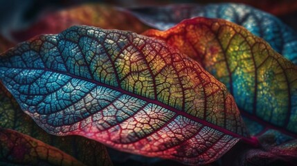 close up of colorful leave