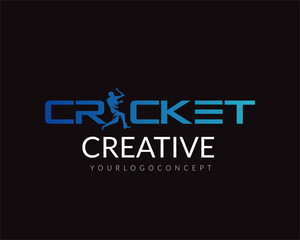 Cricket player, Playing cricket logo design vector. Icon Symbol logo.