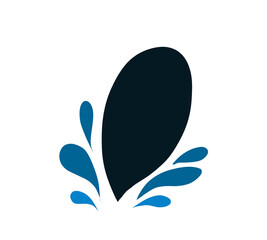 Splash water blue dark motif abstract logo icon