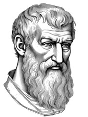 Epicurus portrait, generative AI