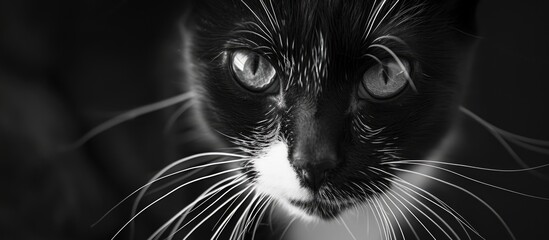 Black and white feline.
