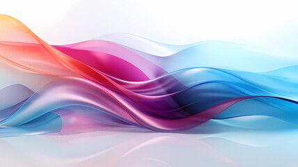 Abstract digital art, translucent slim and sleek energy waves on a white background