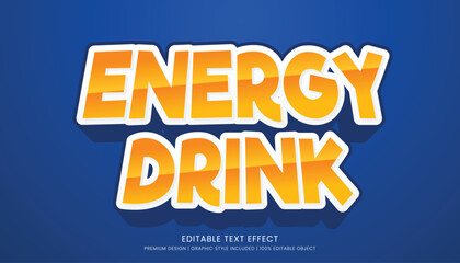 energy drink editable 3d text effect template bold typography and abstract style drinks logo and brand - obrazy, fototapety, plakaty