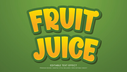 fruit juice editable 3d text effect template bold typography and abstract style drinks logo and brand