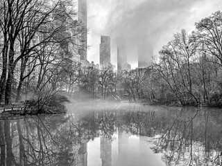 Central Park, New York City at the lake