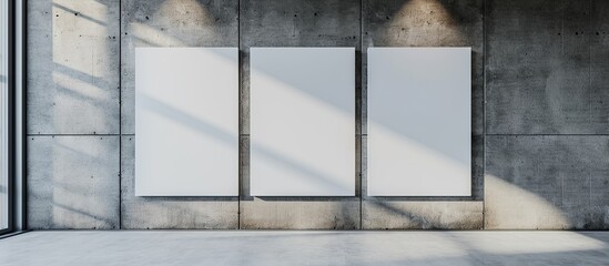 white contemporary gallery attached to a textured concrete wall