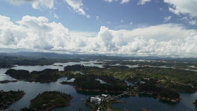 El penon de Guatape is a famous travel destination.