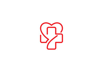 Fototapeta premium love logo healthcare and medical design icon template