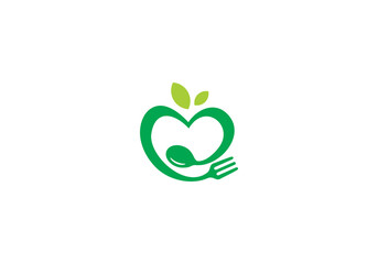 fork and spoon logo design. icon symbol for health restaurant food