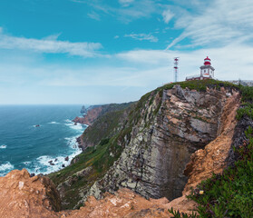 Fototapeta na wymiar Lighthouse on Cape Roca, Portugal.