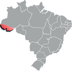 ACRE DEPARTMENT MAP PROVINCE OF BRAZIL 3D ISOMETRIC MAP